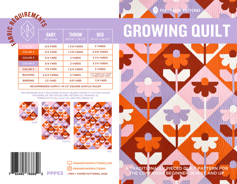 PDF Growing Quilt Pattern – Pen and Paper Patterns
