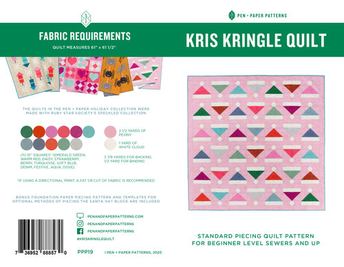 PRINTED Kris Kringle Quilt Pattern