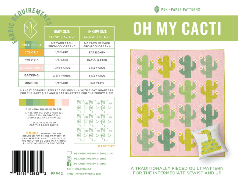 PDF Oh My Cacti Quilt Pattern – Pen and Paper Patterns pdf-oh-my-cacti-quilt-pattern-pen-and-paper-patterns