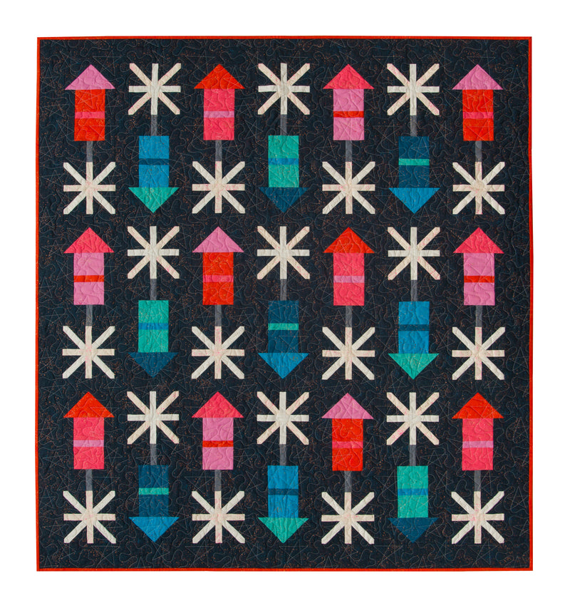 Firecracker Quilt - Navy Background Version