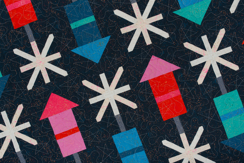 Firecracker Quilt - Navy Background Version