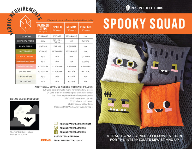 PDF Spooky Squad Pillow Pattern