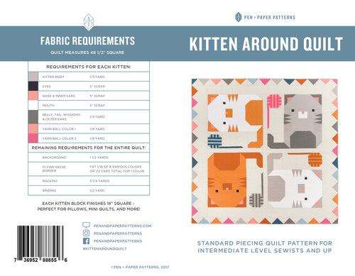 PRINTED Kitten Around Quilt Pattern