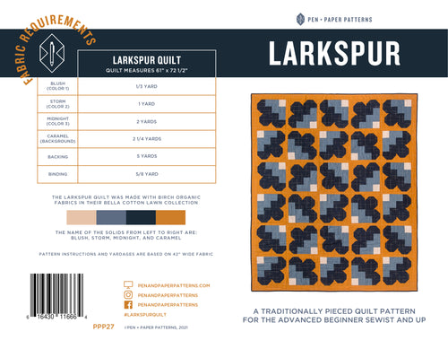 PRINTED Larkspur Quilt Pattern