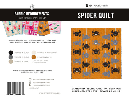 PRINTED Spider Quilt Pattern